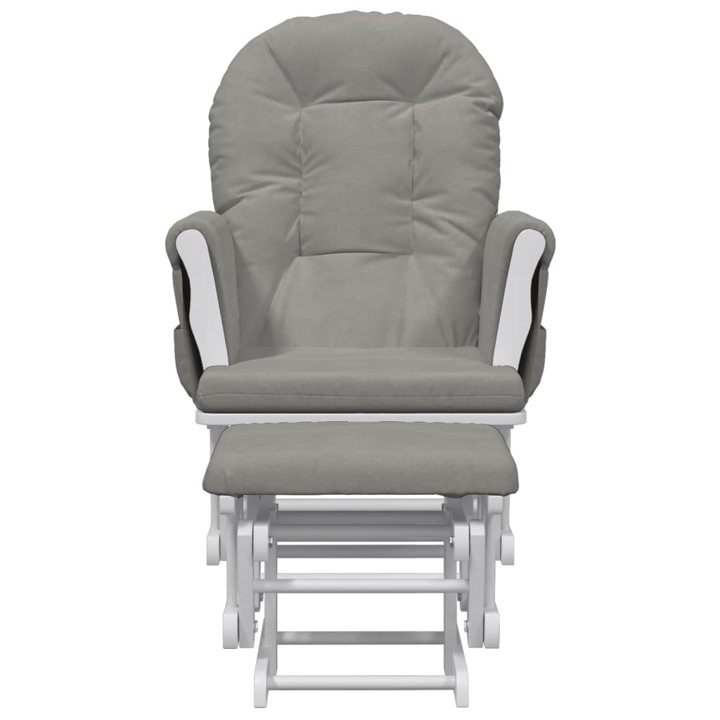 Poltrona Glider con Sgabello in Tessuto