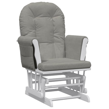 Poltrona Glider con Sgabello Grigio Chiaro in Tessuto