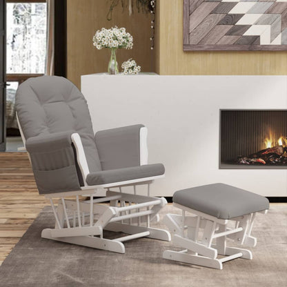 Poltrona Glider con Sgabello in Tessuto