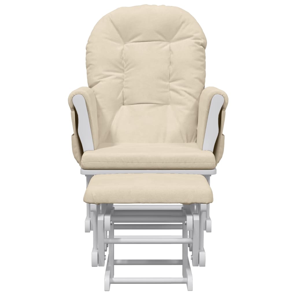 Poltrona Glider con Sgabello in Tessuto