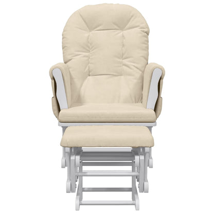 Poltrona Glider con Sgabello in Tessuto