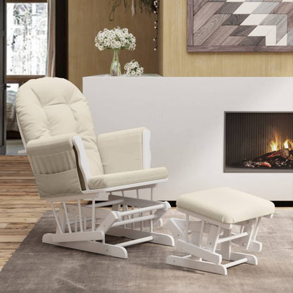 Poltrona Glider con Sgabello in Tessuto