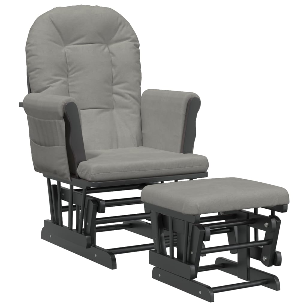 Poltrona Glider con Sgabello in Tessuto