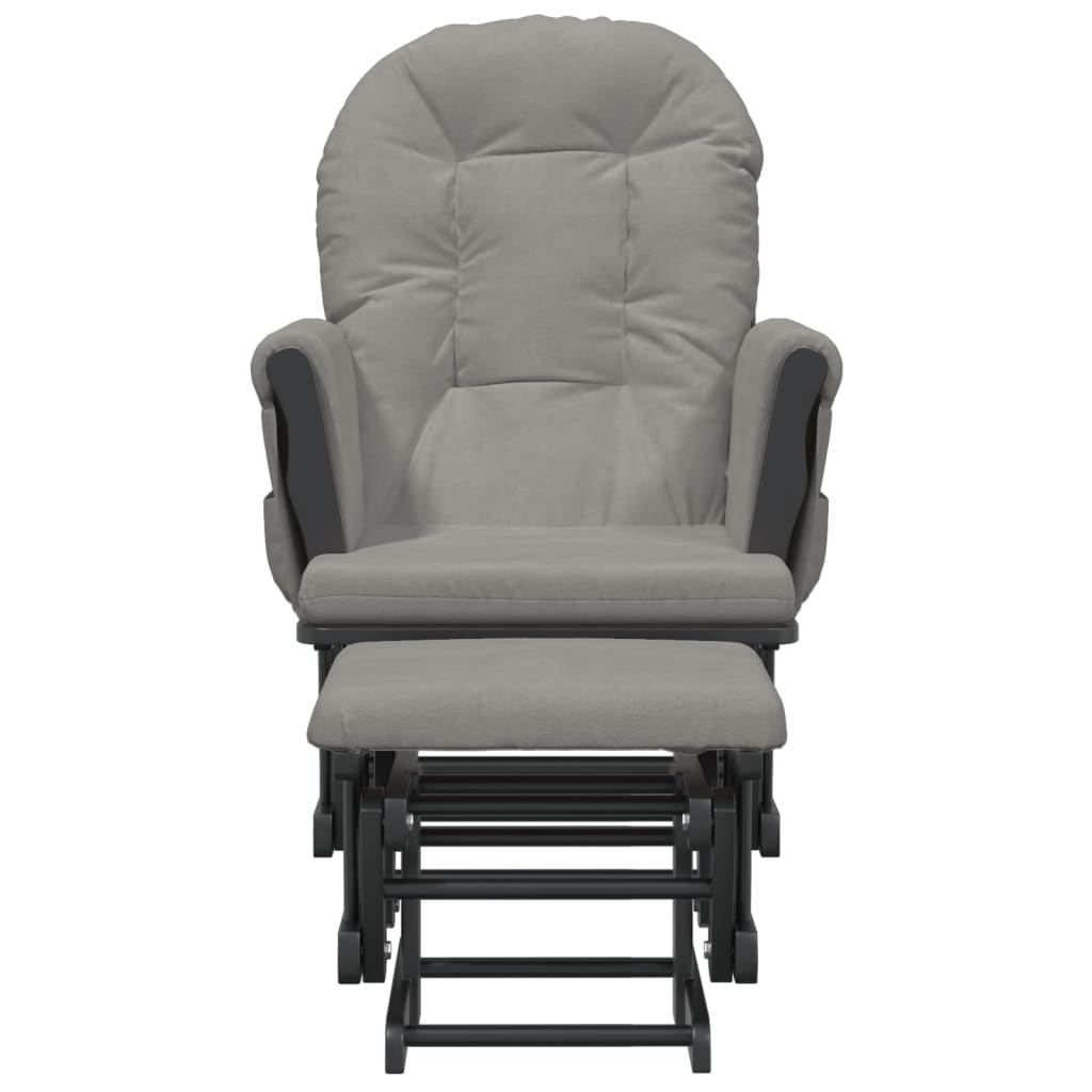 Poltrona Glider con Sgabello in Tessuto