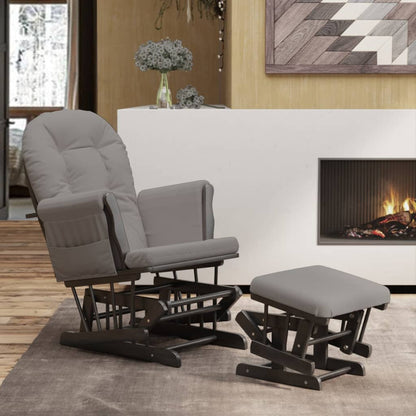 Poltrona Glider con Sgabello in Tessuto