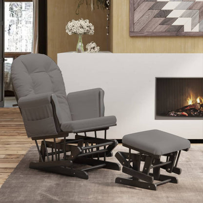 Poltrona Glider con Sgabello in Tessuto