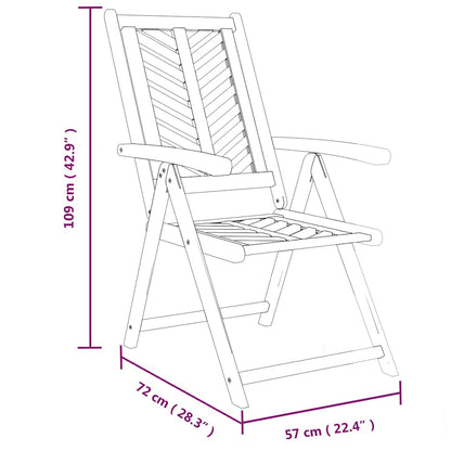 Sedie da Giardino Reclinabili 2 pz Legno Massello di Acacia - homemem39