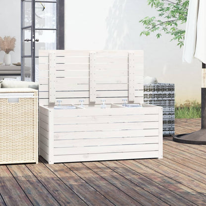 Contenitore Giardino Bianco 101x50,5x46,5cm Legno Massello Pino | homemem39