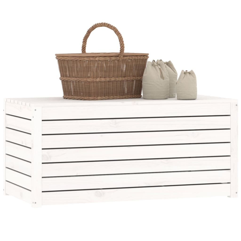 Contenitore Giardino Bianco 101x50,5x46,5cm Legno Massello Pino | homemem39