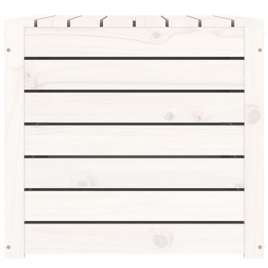 Contenitore Giardino Bianco 101x50,5x46,5cm Legno Massello Pino - homemem39