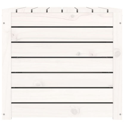 Contenitore Giardino Bianco 101x50,5x46,5cm Legno Massello Pino - homemem39
