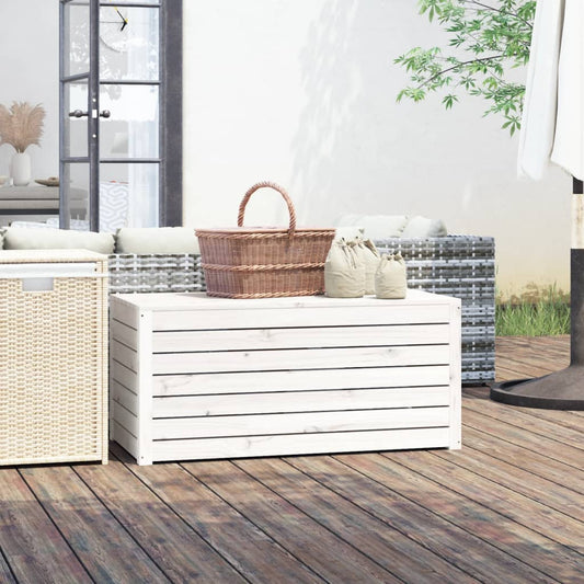 Contenitore Giardino Bianco 101x50,5x46,5cm Legno Massello Pino - homemem39