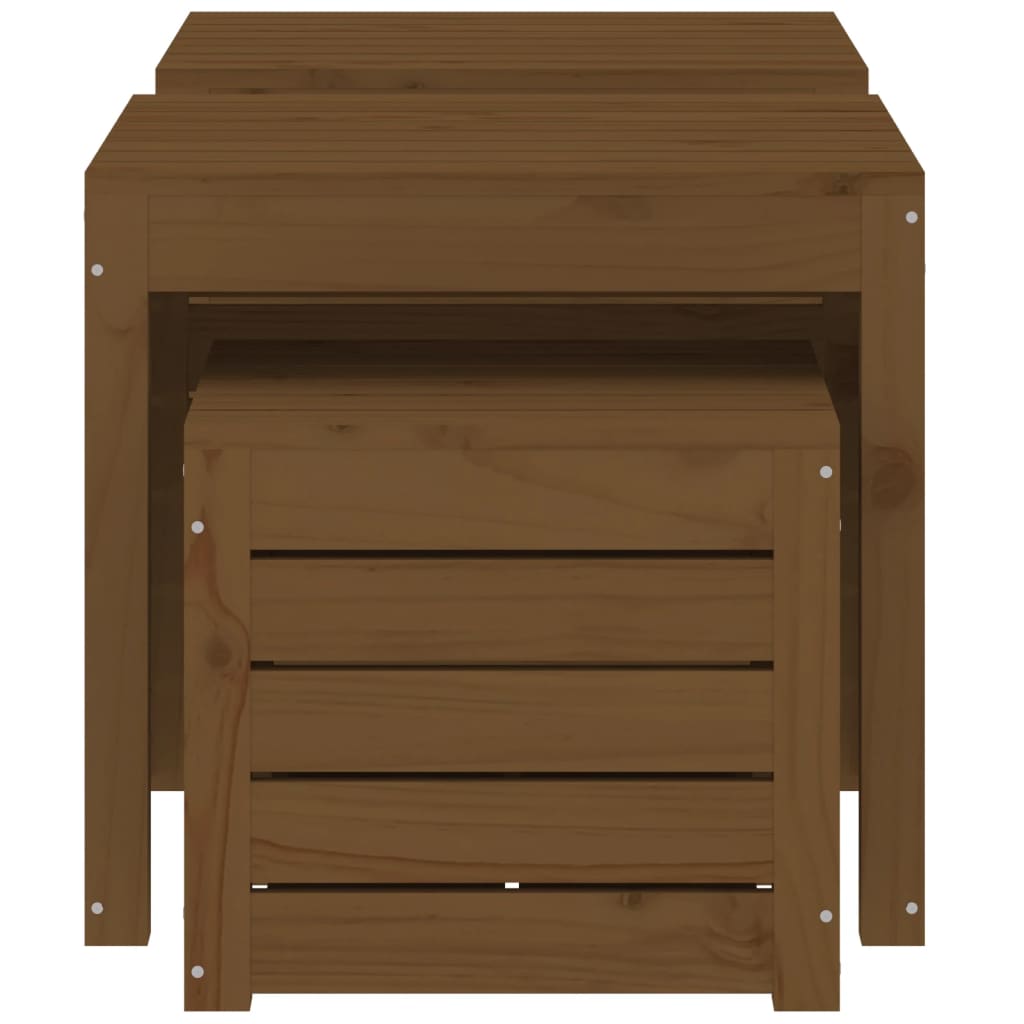 Set Cassette da Giardino 3 pz Ambra in Legno Massello di Pino
