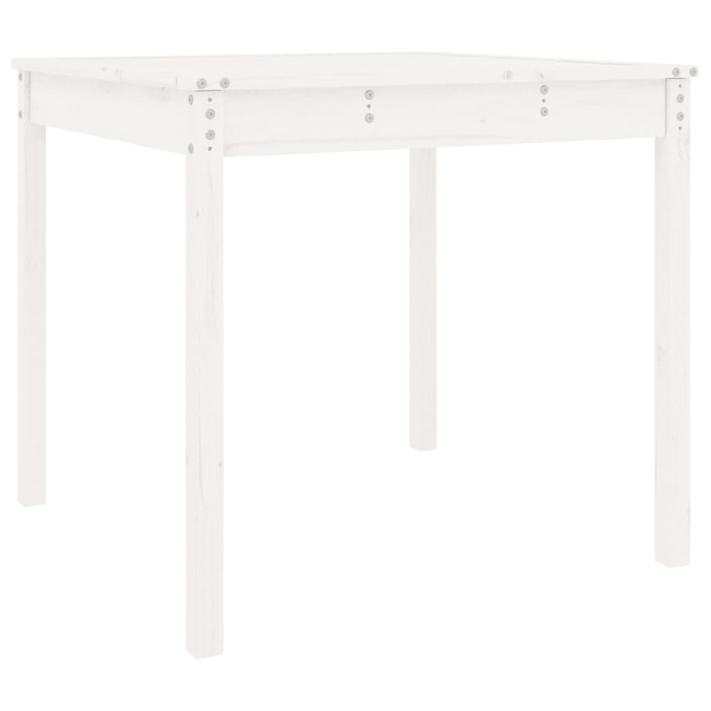 Tavolo da Giardino Bianco 82,5x82,5x76cm Legno Massello di Pino - homemem39