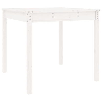 Tavolo da Giardino Bianco 82,5x82,5x76cm Legno Massello di Pino - homemem39