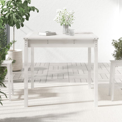 Tavolo da Giardino Bianco 82,5x82,5x76cm Legno Massello di Pino