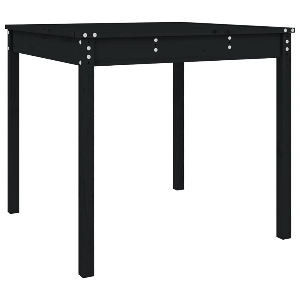 Tavolo da Giardino Nero 82,5x82,5x76 cm Legno Massello di Pino - homemem39