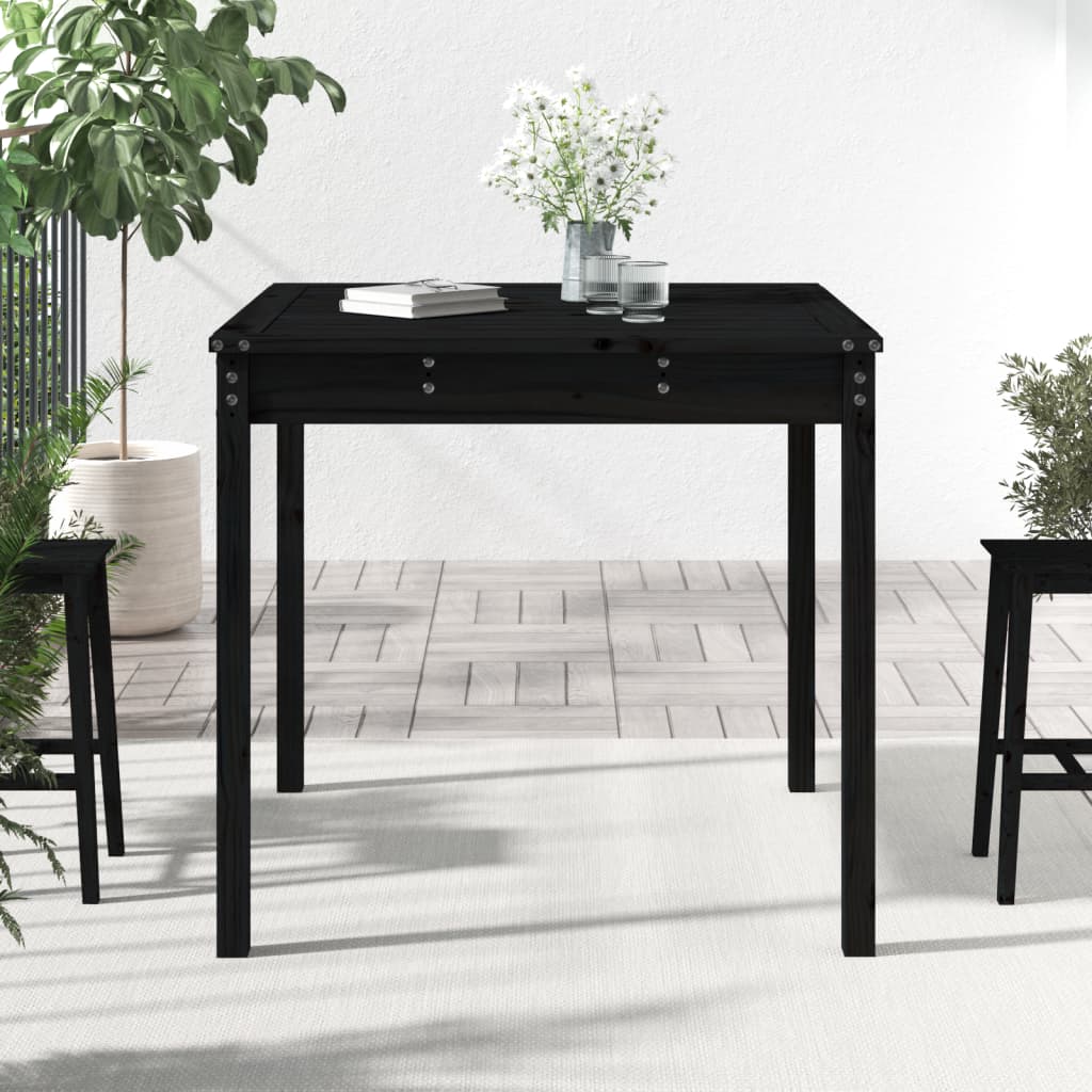 Tavolo da Giardino Nero 82,5x82,5x76 cm Legno Massello di Pino - homemem39