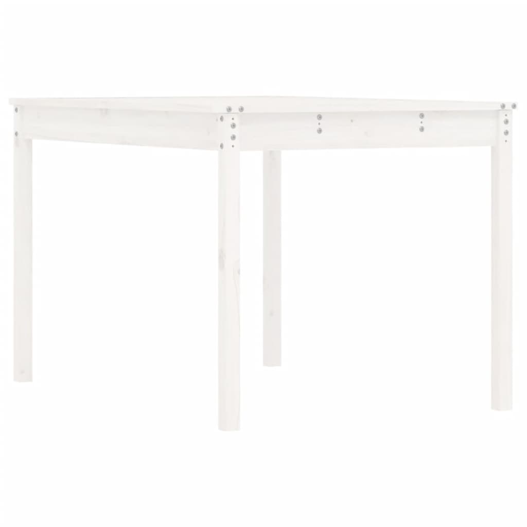 Tavolo da Giardino Bianco 121x82,5x76 cm Legno Massello di Pino - homemem39