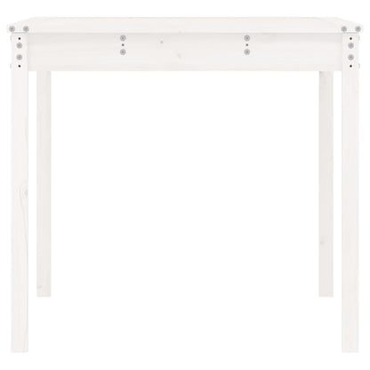 Tavolo da Giardino Bianco 121x82,5x76 cm Legno Massello di Pino - homemem39