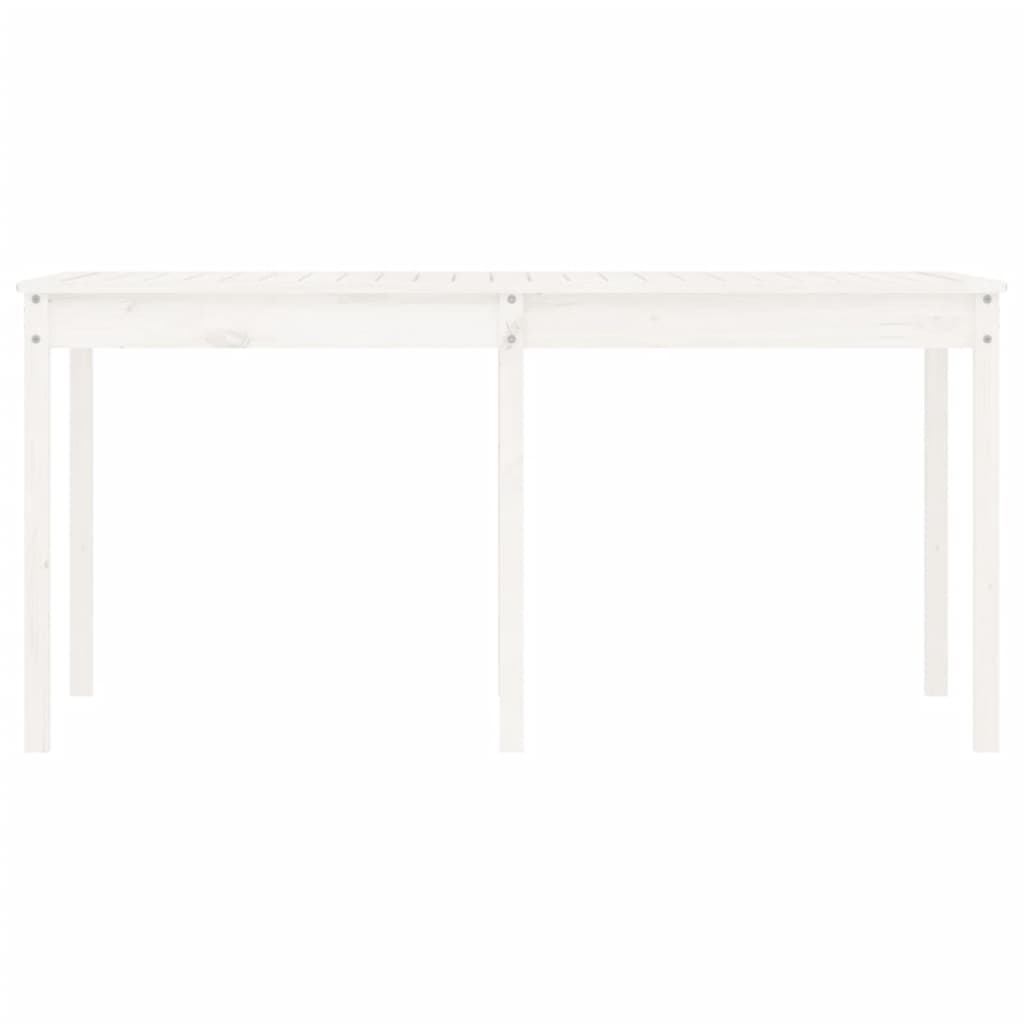 Tavolo da Giardino Bianco 159,5x82,5x76cm Legno Massello Pino - homemem39