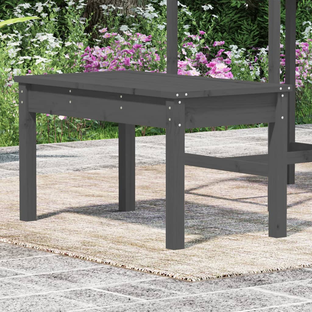 Panca da Giardino Grigia 80x44x45 cm Legno Massello di Pino - homemem39