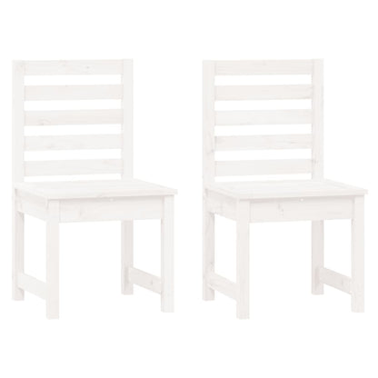 Sedie da Giardino 2pz Bianche 50x48x91,5 Legno Massello di Pino - homemem39