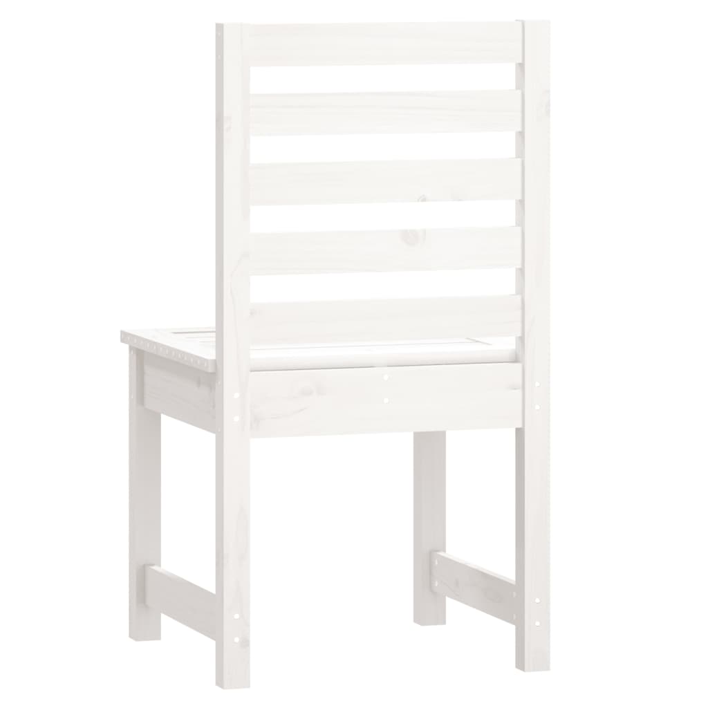 Sedie da Giardino 2pz Bianche 50x48x91,5 Legno Massello di Pino - homemem39