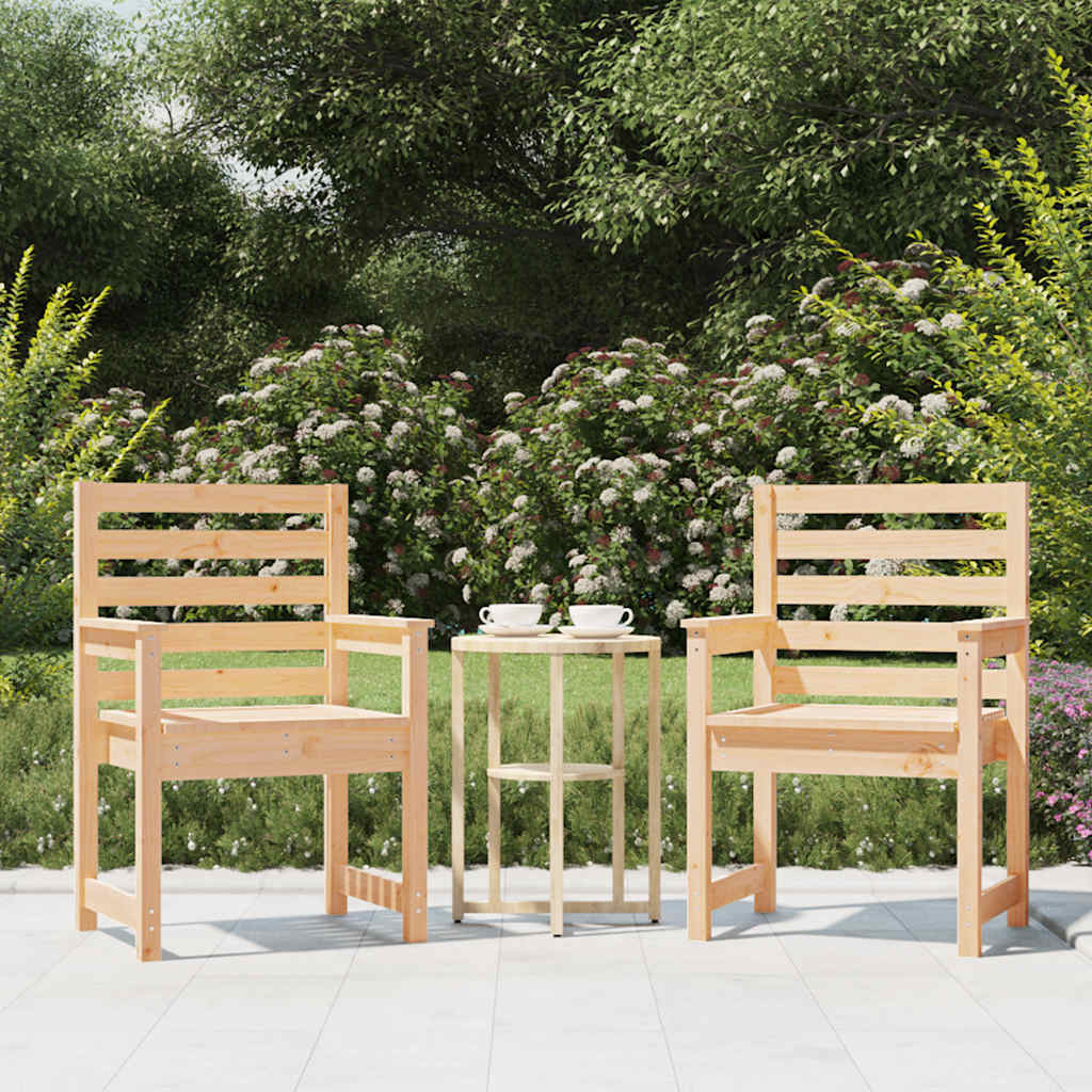 Sedie da Giardino 2pz 60x48x91 cm Legno Massello di Pino | homemem39