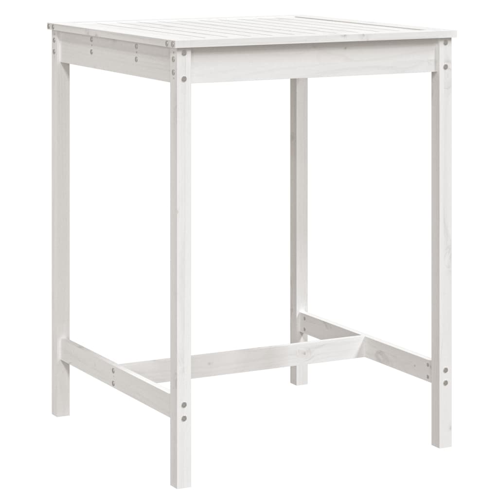 Tavolo da Giardino Bianco 82,5x82,5x110cm Legno Massello Pino - homemem39