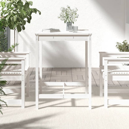 Tavolo da Giardino Bianco 82,5x82,5x110cm Legno Massello Pino - homemem39