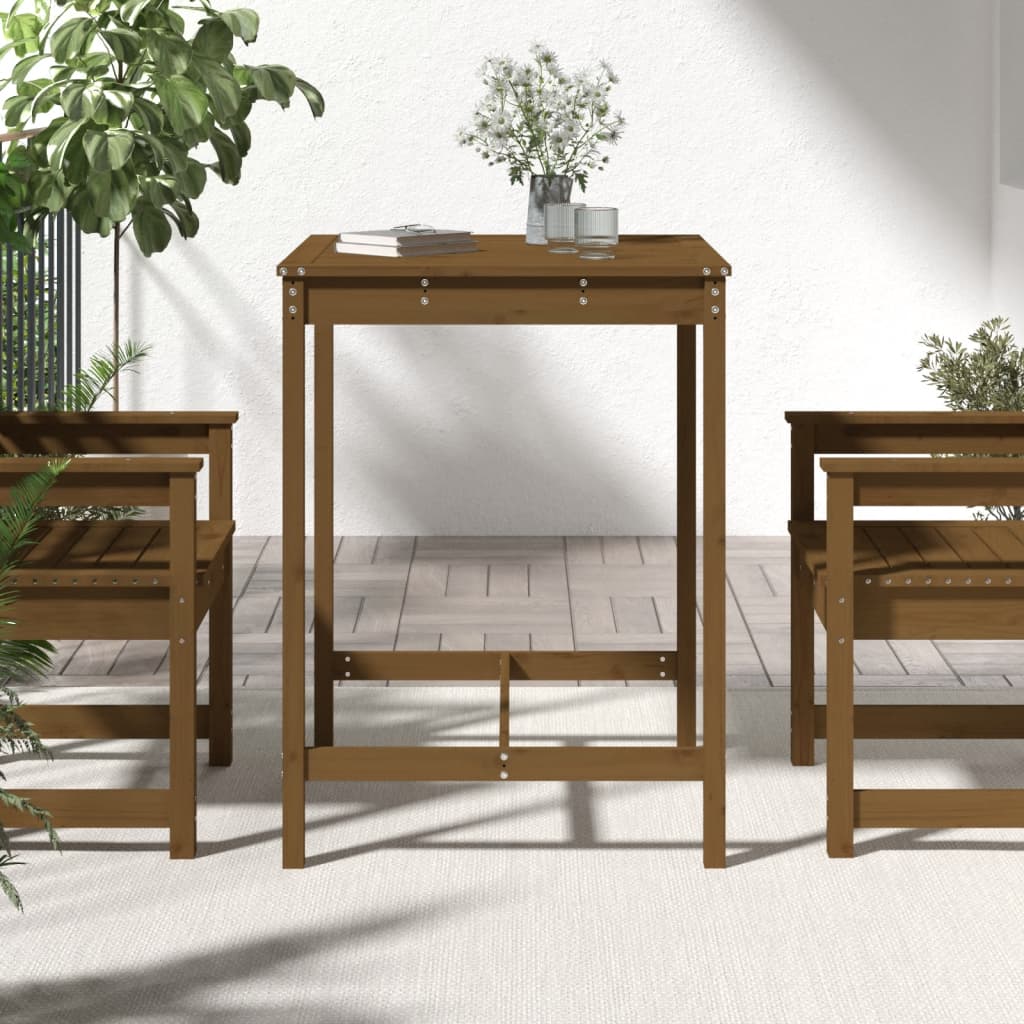 Tavolo da Giardino Ambra 82,5x82,5x110cm Legno Massello di Pino - homemem39