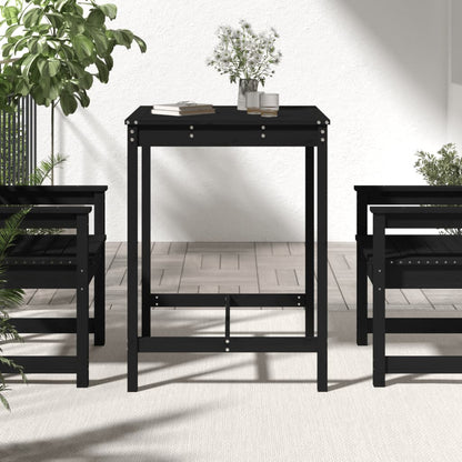 Tavolo da Giardino Nero 82,5x82,5x110cm Legno Massello di Pino - homemem39