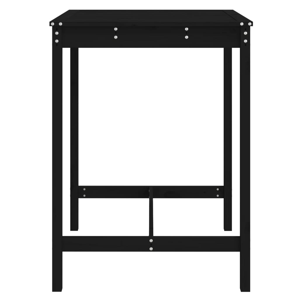 Tavolo da Giardino Nero 82,5x82,5x110cm Legno Massello di Pino - homemem39