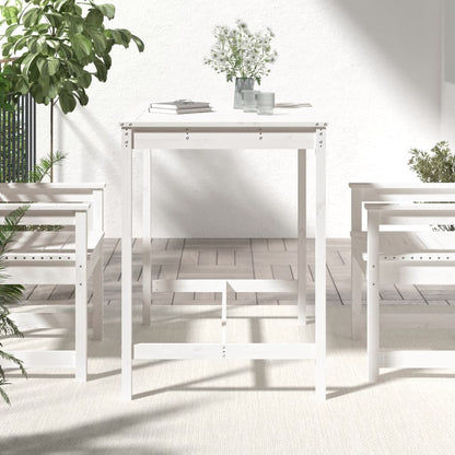 Tavolo da Giardino Bianco 121x82,5x110cm Legno Massello di Pino - homemem39