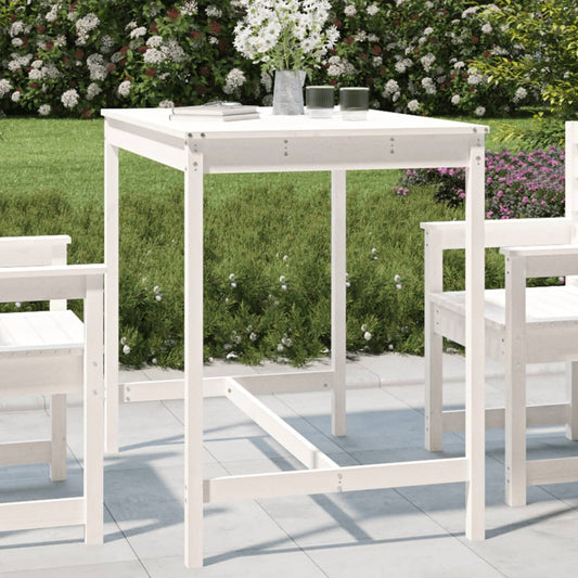 Tavolo da Giardino Bianco 121x82,5x110cm Legno Massello di Pino - homemem39