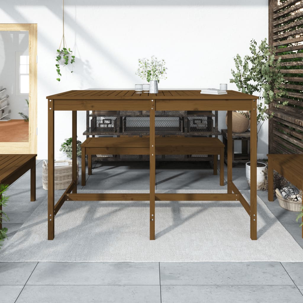 Tavolo da Giardino Ambra 159,5x82,5x110cm Legno Massello Pino - homemem39