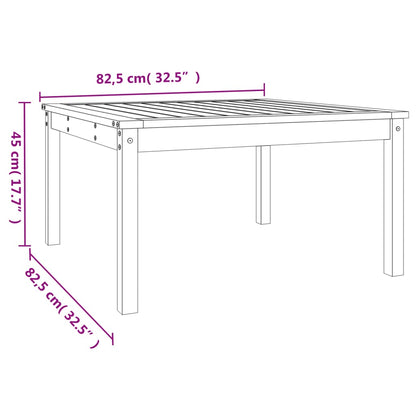 Tavolo da Giardino Bianco 82,5x82,5x45cm Legno Massello di Pino