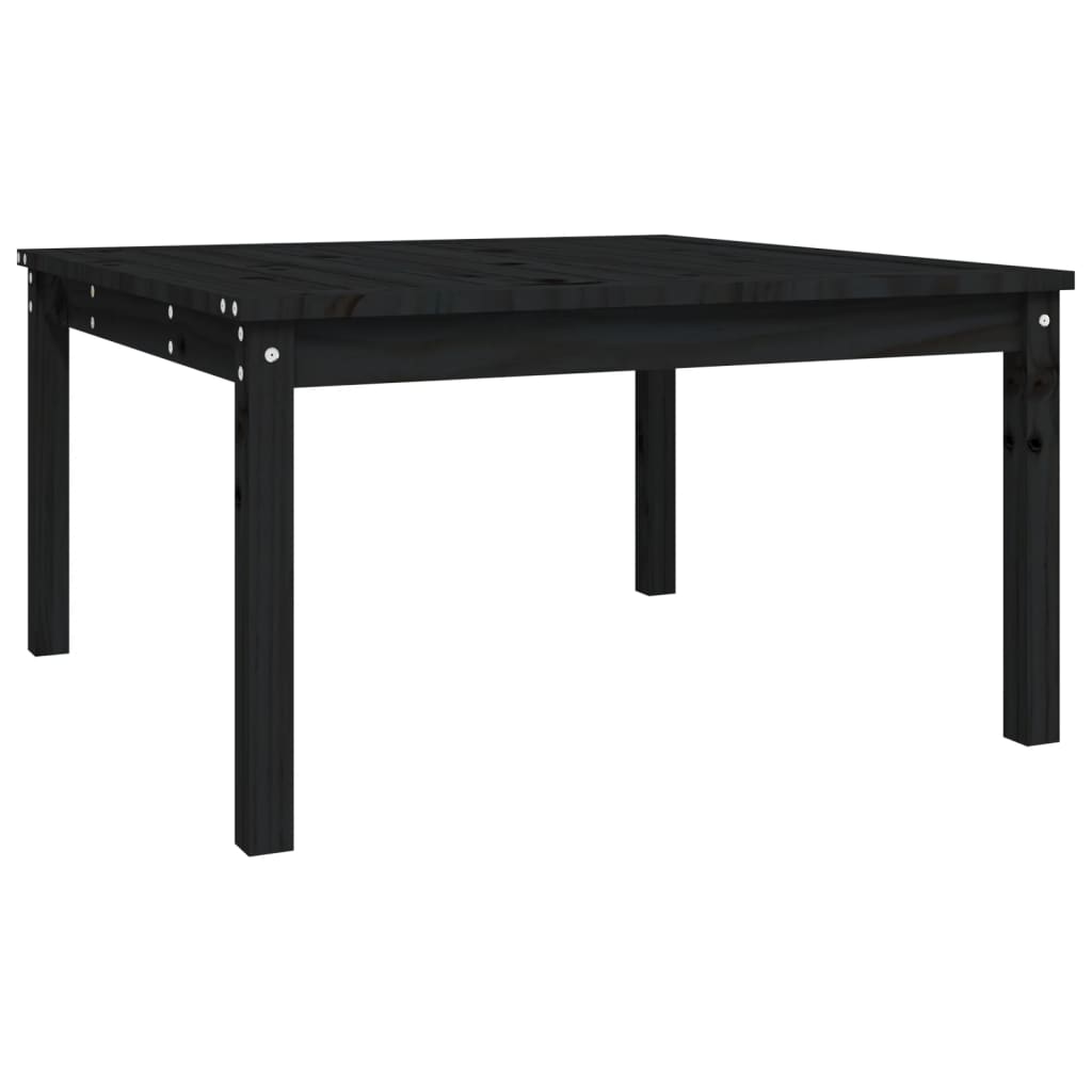 Tavolo da Giardino Nero 82,5x82,5x45 cm Legno Massello di Pino - homemem39