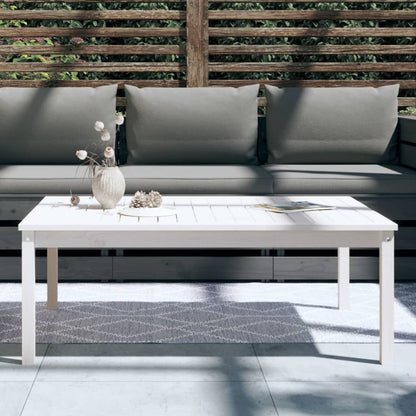 Tavolo da Giardino Bianco 121x82,5x45 cm Legno Massello di Pino