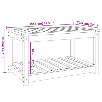 Tavolo da Giardino Nero 82,5x50,5x45 cm Legno Massello Pino