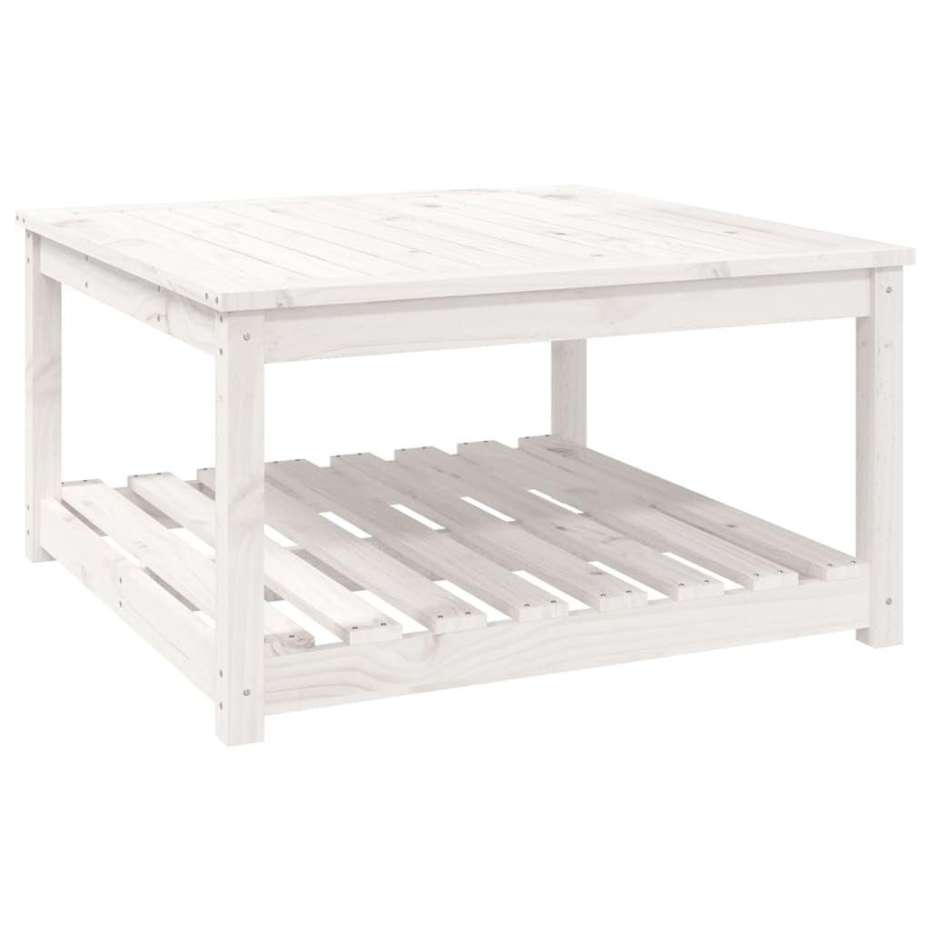 Tavolo da Giardino Bianco 82,5x82,5x45cm Legno Massello di Pino - homemem39
