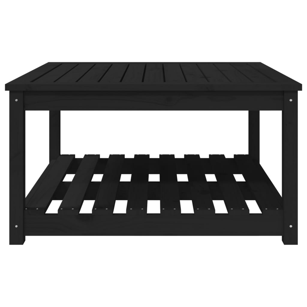Tavolo da Giardino Nero 82,5x82,5x45 cm Legno Massello di Pino - homemem39