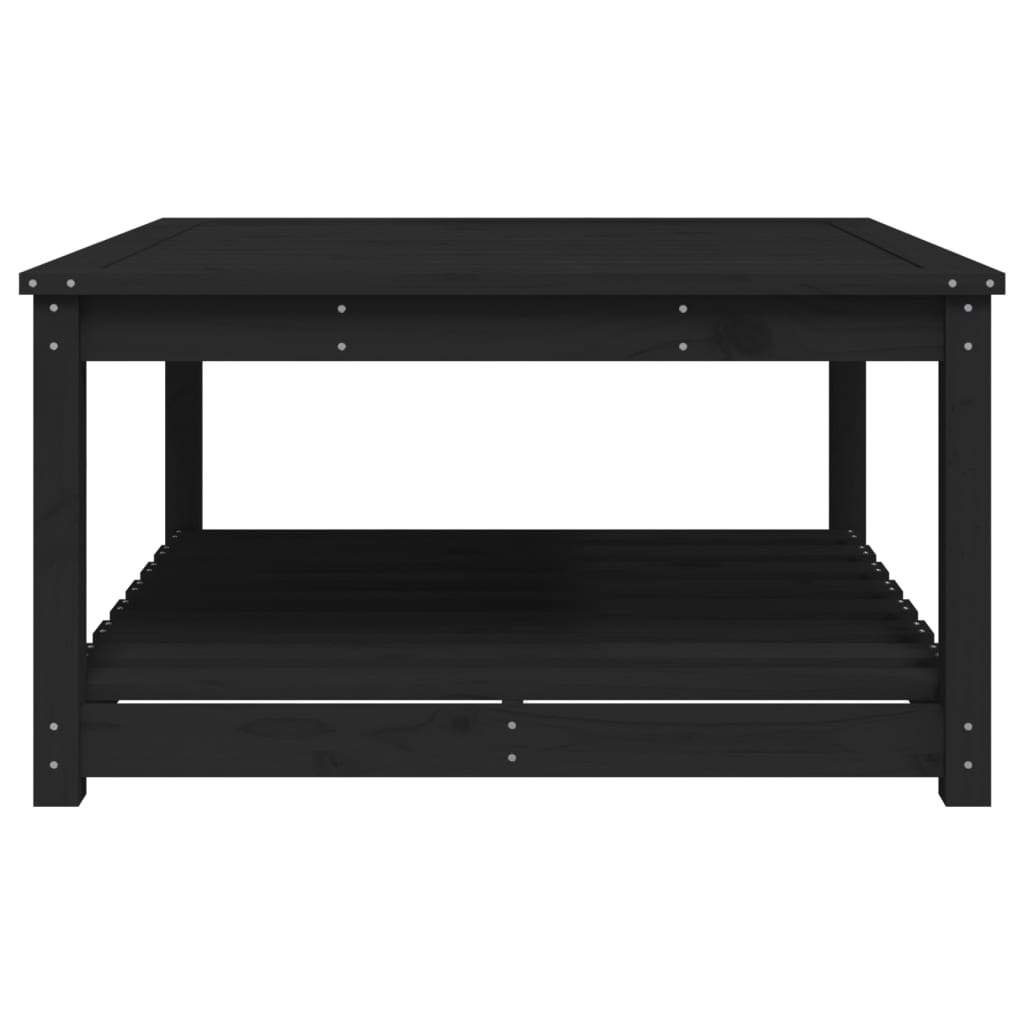 Tavolo da Giardino Nero 82,5x82,5x45 cm Legno Massello di Pino - homemem39
