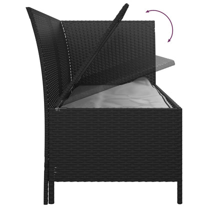 Set Divani da Giardino 4 pz con Cuscini Nero in Polyrattan