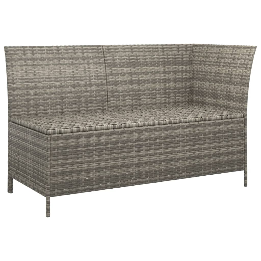 Set Divani da Giardino 4 pz con Cuscini in Polyrattan Grigio