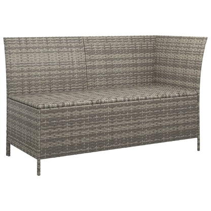 Set Divani da Giardino 4 pz con Cuscini in Polyrattan Grigio
