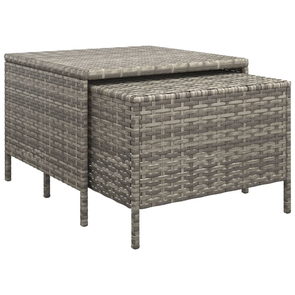 Set Divani da Giardino 3 pz con Cuscini in Polyrattan Grigio - homemem39