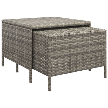 Set Divani da Giardino 3 pz con Cuscini in Polyrattan Grigio - homemem39