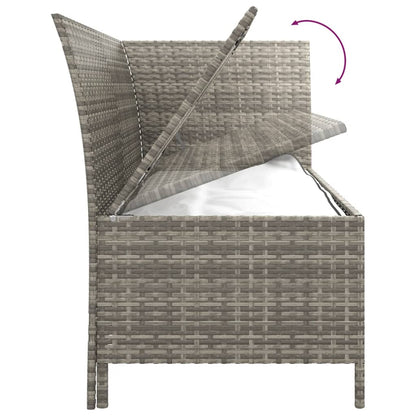 Set Divani da Giardino 3 pz con Cuscini in Polyrattan Grigio